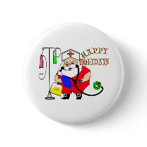 HAPPY HOLIDAYS SANTA NURSE buttons by gailg1957 HAPPY HOLIDAYS SANTA NURSE buttons