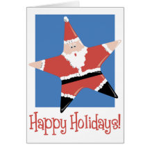 Happy Holidays Santa Star Tees and Gifts Greeting Cards