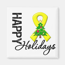 Happy Holidays Sarcoma Awareness Refrigerator Magnets