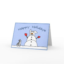 Happy Holidays Schnauzer Christmas Card by MenagerieMayhem Happy Holidays Schnauzer Christmas Card