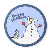 Happy Holidays Schnauzer Magnet