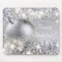 "Happy Holidays" Silver Mousepad