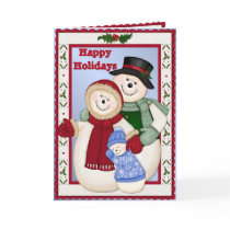 Happy Holidays Snow Family cards