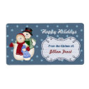 Happy Holidays Snow Family kitchen Gift Labels. label