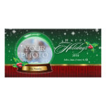 Happy Holidays Snow Globe Customizable Custom Photo Card