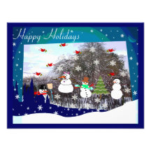 Happy Holidays Snow Scene Invite