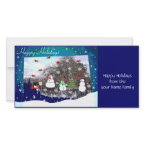 Happy Holidays Snow Scene photo cards by orsobear Happy Holidays Snow Scene photo cards