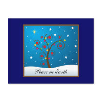 Happy Holidays Snow Scene postcards