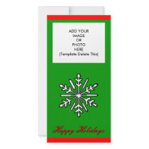 Happy Holidays Snowflake 1 Photo Card Template