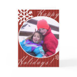 Happy Holidays Snowflake Card - Red