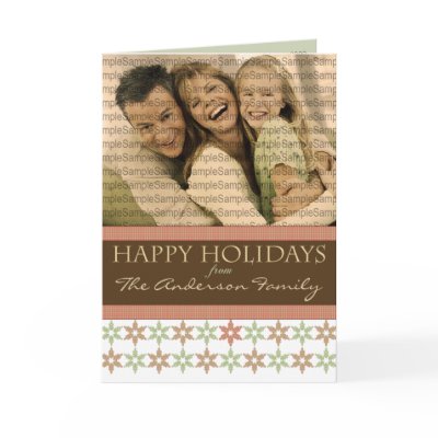 Happy Holidays Snowflake Pink and Brown Cards by BeezKneez