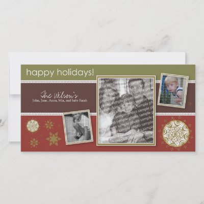 Happy Holidays Snowflake Sweet 3-Photo :: 09 Photo Card Template