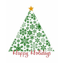 Happy Holidays Snowflake Tree - t-shirt by twilight_cat Happy Holidays Snowflake Tree - t-shirt