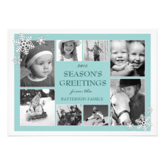 Happy Holidays Snowflakes 8 Photo Card