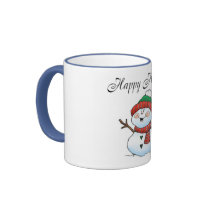 Happy Holidays (Snowman Birdy) Coffee Mugs