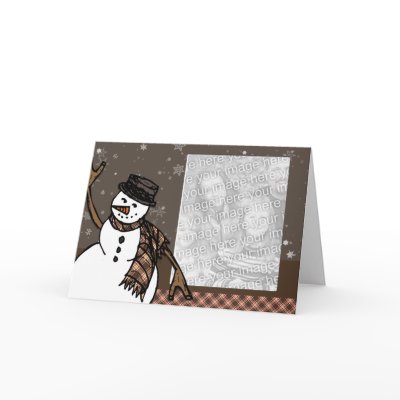 Happy Holidays Snowman (Brown Version) Photo Card by mcbonet