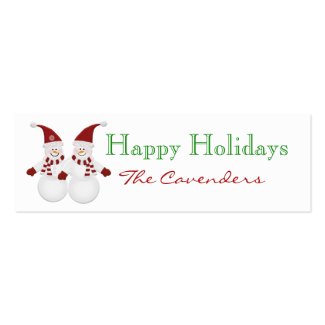 Happy Holidays Snowman Gift Tags profilecard