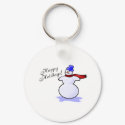 Happy Holidays Snowman keychains by TeeZazzle Happy Holidays Snowman keychains