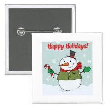 Happy Holidays Snowman Pin