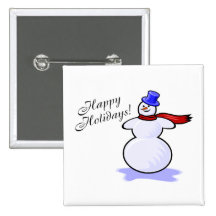 Happy Holidays Snowman Pin