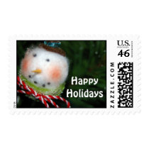 Happy Holidays Snowman Postage
