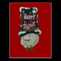 Happy Holidays Snowman Postcard postcards