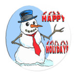 Happy Holidays Snowman stickers