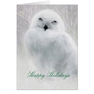 Happy Holidays .. Snowy Owl greeting card