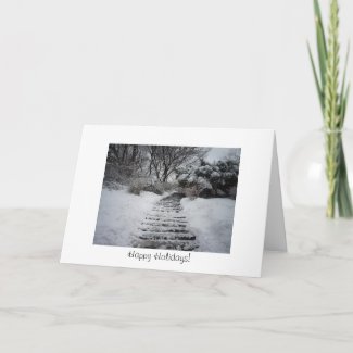 Happy Holidays - Snowy Path Greeting Card card