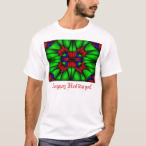 Happy Holidays Stained Glass T-Shirt/Sweatshirt by pauljohnkurf Happy Holidays Stained Glass T-Shirt/Sweatshirt