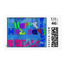 Happy Holidays stamps