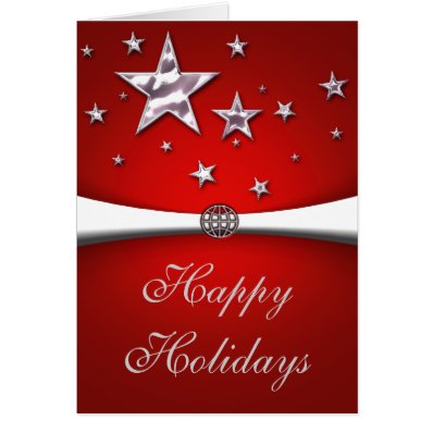 Happy Holidays Stars Christmas Card