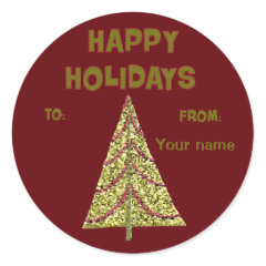 Happy Holidays sticker Gift Tag