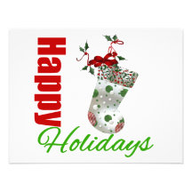 Happy Holidays Stocking Custom Invitation