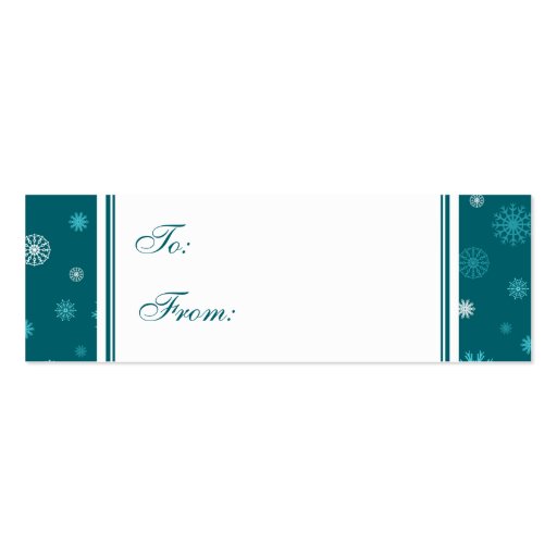 Happy Holidays Teal Snowflakes Gift Tags Business Cards