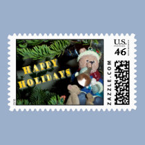 Happy Holidays Teddy Bear Stamp stamps