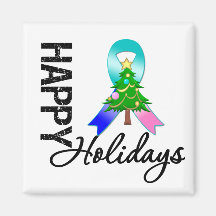 Happy Holidays Thyroid Cancer Awareness Magnets
