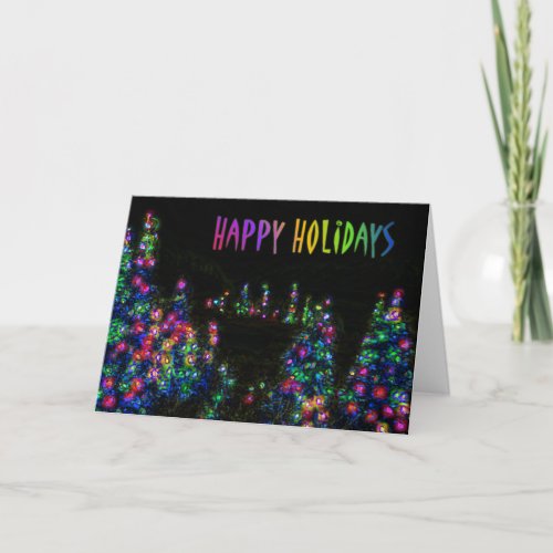 Happy Holidays Tree Lights Card card