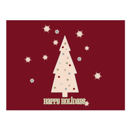 Happy Holidays Tree Post Cards