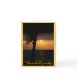 Happy Holidays Tropical Sunset Greetings Greeting Cards