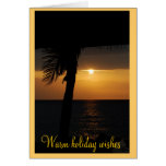 Happy Holidays Tropical Sunset Greetings Greeting Cards