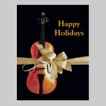 Happy Holidays Violin postcards