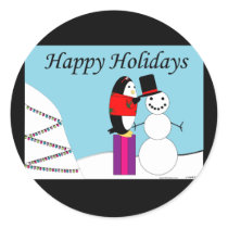 Happy Holidays Waddles the Penguin Stickers