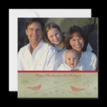 Happy Holidays Whimsical  Red Bird Card