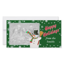 Happy Holidays with Snowman photo cards