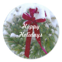 Happy Holidays Wreath Christmas Season Seals stickers