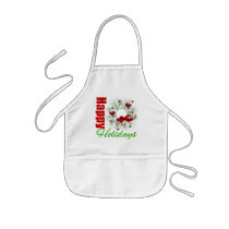 Happy Holidays Wreath with Birds Apron