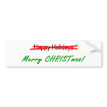 Happy Holidays X-out Merry Christmas Bmpr. Sticker bumper stickers by flubber777 Happy Holidays X-out Merry Christmas Bmpr. Sticker bumper stickers