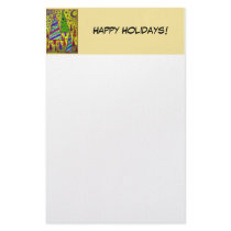 Happy Holidays Yellow Tree Collage stationery by ebroskie1234 Happy Holidays Yellow Tree Collage stationery