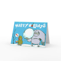 Happy Holidays Yeti Abominable Snowman Greeting Cards